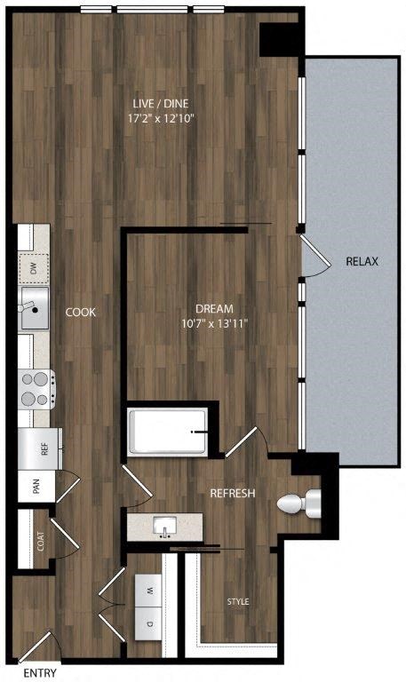 Portland Astoria Apartments in Portland, Oregon A13 Floor Plan